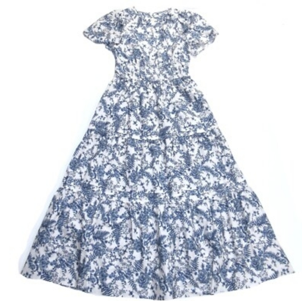 BNWT Anthropologie Maeve Maxi Dress Blue And Ivory In Xl